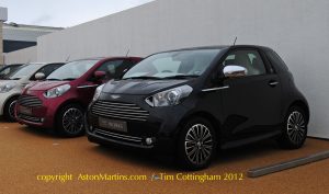 Aston Martin cygnet launch edition black at Aston Martin Works Newport Pagnell, May 2012