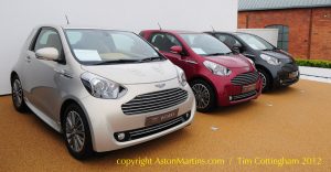 Three Aston Martin cygnets awaiting new owners at Aston Martin Works in May 2012