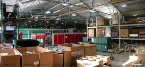 Parts storage at Newport Pagnell