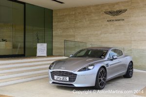 An Aston Martin Rapide S at Aston Martin Works in 2014